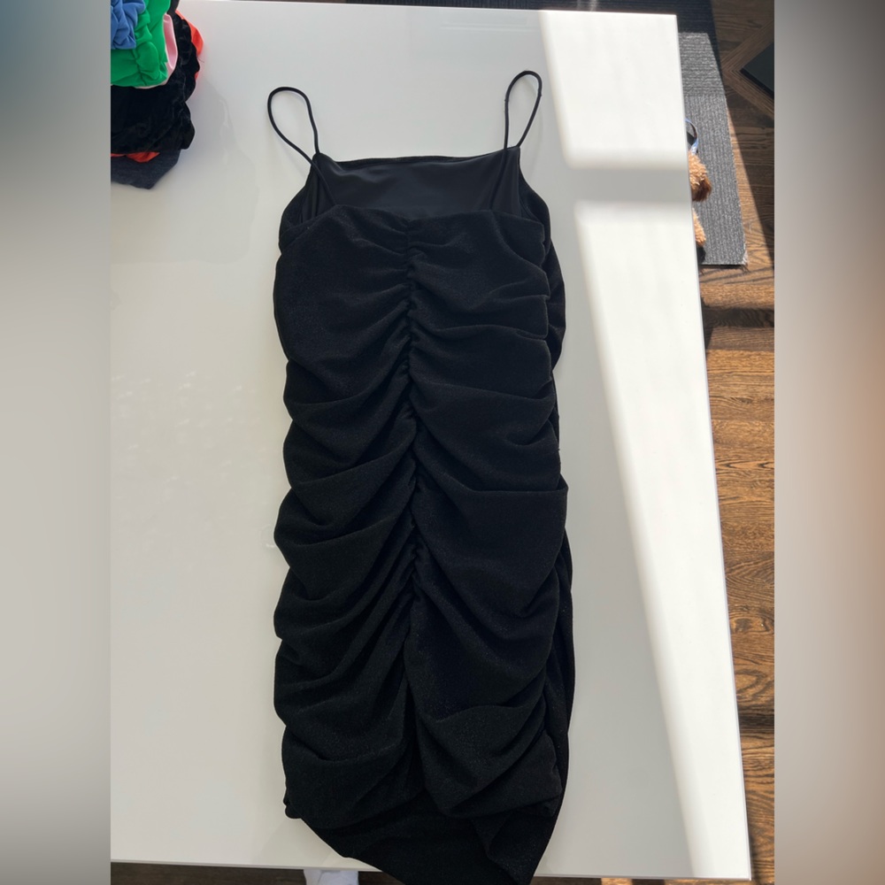 Elegant Black Ruched Dress